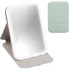 Focenat Specchio Trucco con Luci Portatile Specchio da Tavolo LED Specchio con Luce Make up Cosmetico Schermo Tattile Illuminato Specchio da Viaggio/Scrivania per Trucco Vanity Mirror per Casa (Verde)
