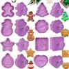 LIVESTN Formine per Biscotti Stampi Biscotti Natale,8 Pezzi Formine Biscotti Natale 3D,Formine Biscotti Plastica, forme assortite,per Decorare Biscotto, Dolci, Torta (Viola)
