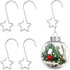 HERZWILD 100 Ganci Albero di Natale - Ganci per Palline e Decorazioni, Ghirlanda con S gancio e Stella (argento)