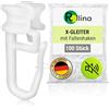 Rollina Ganci per tenda X (100 pezzi) | Ganci con 6 mm di larghezza | 10 mm