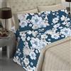 BANZAII TEXTILE INNOVATOR ONLINE Banzaii - Completo Lenzuola Matrimoniale In Microfibra Made In Italy Con Angolo h 30 cm Sally Blu