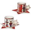 BRANDANI - Tazza da The Set 2 Pezzi Lo Schiaccianoci Tavola Natalizia 8 cm Porcellana 84174