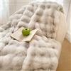 GENERIC Coperta Plaid Super Morbida Pile Peluche di Coniglio Caldo E Spesso,Divano Coperta Fluffy di Alta qualità, Versatile Coperta Matrimoniale per Camera da Letto Viaggi,L Gray,180cmx200cm 2.9Kg