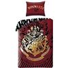 Halantex Harry Potter, set copripiumino 140 x 200 cm, federa 70 x 90 cm, 100% cotone, Ron Hogwarts Hermione Hufflepuff Corvonero