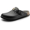 BIRKENSTOCK Boston - Scarpa Unisex Boston antistatica/Pelle Naturale, Plantare Normale, Nero, 39 EU