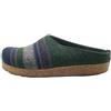 HAFLINGER Schuhe Damen Hausschuhe Pantoffeln Wolle Grizzly Stripes 711049, Numero:38 EU, Colore:Verde