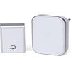 Levitantes Campanello senza fili CA bianco e argento, campanello autoalimentato per porta, campanello esterno wireless impermeabile, 36 melodie, volume a 3 livelli, 1 pezzo