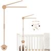 Bearrerp Piccolo Orso Supporto Giostrina Lettino in Legno,supporto per giostrina regolabile in altezza in legno,giostrina culla neonato Supporto Mobile,adatto per lettini e fasciatoi