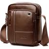 BAIGIO Borsello Uomo Pelle Marrone Borsa a Tracolla Vintage Borsa a Spalla Piccola Crossbody Bag Casual (Marrone)