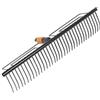 Fiskars Rastrello per prato con 35 denti, Testa di attrezzo, Larghezza: 57 cm, Denti in acciaio temprato, Nero, QuikFit, 1000656