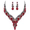 Clearine Matrimonio Sposa Jewellery Set Goccia Strass Cluster Statement Collana Orecchini Pendenti Bigiotteria per Donne