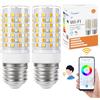 I-SHUNFA WiFi RGBWW E27 Led Lampadina intelligente,10W 800Lm (RGB & 2700K-6500K) AC 230V,cambio di colore con lampade a sincronizzazione musicale, Lavora con l'app Alexa Google home (2 pezzi)