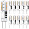 RuLEDne G4 LED, bianco freddo 6000K, 2W in sostituzione di una lampada alogena G4 da 10 W 20 W, 12V AC/DC, angolo del fascio di 360 ° (10 Pack, 3000K Warm White)