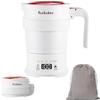 Tuehakny Bollitore Elettrico Pieghievole 0.7L, Bollitore da Campeggio Portatile con Pannello di Controllo Temperatura, Bollitore da Viaggio Compattabile con Display Temperatura in Tempo Reale, 1000W
