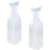 Litinliv Contenitori per Bevande, 2 Trasparente Caraffa per Acqua da 1.5 L con Coperchio a Ribalta, Bottiglie per Conservazione Succhi per Brocche, Brocca in Plastica per Limonata, Tè Freddo, Latte