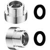 UGBO Adattatore per Rubinetto in Metallo Filettatura Maschio da M18 a M22 Connettore per Aeratore e Depuratore per Rubinetto Acqua e Rubinetto da Cucina con Quarnizione in Gomma (2 pz)