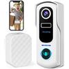 nicezing Campanello senza fili da Esterno con Telecamera, nicezing 2K FHD Videocitofono Wifi Campanello Video, Citofono Telecamera con Suoneria,Rilevamento Movimento PIR, Audio Bidirezionale, IP67 Impermeabile