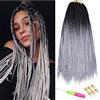 TAOYEMY Box Crochet Braids Hair Extensions 6 Packs 24 inch Synthetic Braiding Hair Extension 22 Strands/Pack Crochet Hair Extension (T1B/GREY, 24 inch)