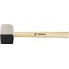 Topex Rubber Hamer 450gr Zwart/Wit Houtensteel