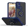 BORYA Cover per ZTE Blade A52, Ultra Sottile Antiurto TPU+PC Bumper Custodia, Morbida Smerigliato Traslucido Silicone Case con Magnetico Supporto, Blu Reale