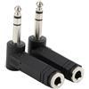 Greluma 2 pezzi Adattatore audio stereo maschio da 6,35 mm ad angolo retto a femmina da 6,35 mm, spina TRS da 1/4 a 90 gradi a jack da 1/4 per mixer per chitarra elettrica, altoparlante KTV