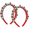 KATELUO Cerchietti Natalizi, 2 PCS Cerchietto Natale, Natalizi Headband, Cerchietti per Capelli Natale, Capelli Fascia per Natalizie Decorazioni, Decorazioni Natalizie per Bambini e Adulti ( C )