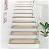 [en.casa] Set da 15 Tappeti Coprigradini per Scale Interne 65 x 24 x 7 cm Antiscivolo con Retro Adesivo - Mezzaluna - Beige