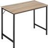 TecTake® Scrivania Moderna, Scrivania Regolabile In Altezza, Design Industriale, Scrivania In Legno, Struttura In Acciaio, Tavolo da Studio, Scrivania Ufficio - 80x50x75,5 cm, Industriale Chiaro