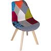 SAMIRA Sedia in plastica con piede in legno - Mod. Mia (1, Patchwork)
