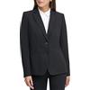 Tommy Hilfiger Women's Work Jacket One Button Blazer Jackets, Black, 8