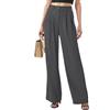 CheChury Pantaloni da Donna a Vita Alta Casual Pantaloni con Tasche Gamba Larga Pantaloni Lunghi Donna Eleganti Pantaloni da Ufficio Pantalone Sciolto Gamba Dritta Comodi Pantaloni Leggeri Business
