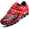 Unitysow Scarpe da Calcio Ragazzi Professionale All'aperto Sportivo Scarpe da Allenamento Bambini Teenager Scarpe Calcetto Spike Tacchetti,Rosso,28 EU