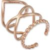 GD GOOD.designs Set di anelli in oro rosa per donne in acciaio inossidabile - Regolabili e impermeabili - Anelli impilabili in oro rosa a 3 pezzi | Incl. scatola regalo