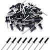 BESTYCHAO 100 pezzi rivetti ciechi in alluminio 4,8 mm x 16 mm, rivetti pop rivetti aperti, confezione da 100 - nero