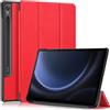 Kepuch Custer Cover per Samsung Galaxy Tab S9 Fe 11 SM-X510 SM-X516B,PU-Pelle Case Custodia - Rosso