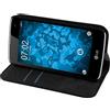 PhoneNatic Copertura di Cuoio Artificiale Compatibile con LG K4 2016 - Bookstyle Nero - Cover + Pellicola Protettiva