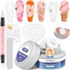 SUPWEE Gel solido per nail art, 60 G bianco 3D Scultura Gel Multifunzionale | Non Sticky Nail Extension Unghie Solide Builder Unghie Modello Goffratura Duro