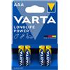 VARTA MINISTILO AAA LONGLIFE POWER VARTA - BLISTER 4 BATTERIE LR03/MN2400-VAR4903121414