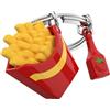 O meta[l]morphose METALMORPHOSE - Portachiavi con cornetto di patatine e ketchup, portachiavi divertente, fastfood, regalo originale per uomo e donna, rosso, taglia unica