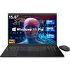 OUZRS PC Portatile 15,6 Pollici FHD, 16GB DDR4 256GB SSD, Gaming Notebook Win 11 Pro Celeron 2.6Ghz, Computer Portatile 1920*1080 IPS, 2.4G/5G WiFi, BT 5.0, Mini HDMI, PC Laptop in offerta Mouse (Nero)