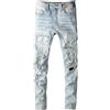 SiVaji Jean Jeans Uomo Pantalonibuchi Jeans Strappati Azzurro Denim Slim Pants Pantaloni 36 Blu