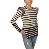 Elisabetta Franchi Maglia girocollo con rouches MK93Z27E2-MAGLIA-685NERO/BURRO