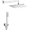 Damast - Kit doccia Estro nickel spazzolato - 15746 : Dimensioni - 20x20 cm