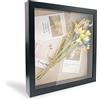 GraduationMall 28x28cm 3D Cornice Profonda Scatola per Ombre,Cornici per Foto per Oggetti fino 3.8 cm,Scatola di Memoria,Cornici da Parete e da Tavolo Nero