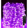 Erwawee Luci di Natale 50M 500 LED, Catena Luminosa Filo di Rame Viola, Impermeabile Luci Albero di Natale da Esterno Interno Natalizie Decorazioni per Halloween,Festa,Casa, Nozze,Giardino,Matrimonio,Balcone