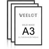 Veelot® 3x Cornice Foto in Legno Ayous nero A3 29.7x42cm,Passepartout 21X30cm,Cornici per Legno di 30x42cm Grande Quadro,Collage Foto,Poster,Solo per Espositore a Parete