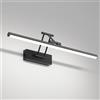 Klighten Led Lampada Da Specchio Bagno 50cm, Lampada Da Parete Rotante Per Bagno Ip44, 16W 1200 LM Luce Specchio Bagno Led, Applique Bagno Specchio Moderno In Alluminio, Bianco Freddo 5500K, Nero
