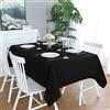 LivinEase Tovaglia Rettangolare 140 x 240 cm - Tovaglie Nero in Misto Cotone da 250 g/m² Ideale per Tavoli da 6 a 10 Posti - Tovaglia in Lino Ideale per la Tavola di Natale