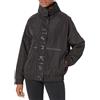 Calvin Klein Lightweight Water Resistant Everyday Windbreaker Giacca a Vento, Logo a Righe Nero, S Donna