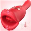 SuperLove French Kissing Tongue Dual Vibrator Red